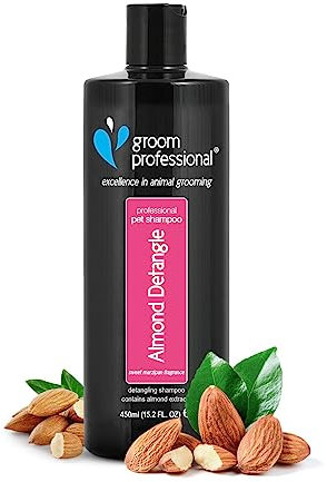 GROOM PROFESSIONAL Almond Detangle Hundeshampoo - Entwirrendes Shampoo für Hunde - Hundeshampoo Gegen Geruch - Beseitigt Verfilzungen & Verknotungen - Für Verfilzte & Verknotete Mäntel, 450ml