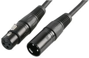 PULSE PLS00268 DMX Lead, 3 Pin XLR Male to Female, 5m Black