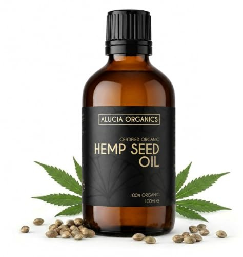 Alucia Organics Hemp Seed Oil 100ml Organic Cold Pressed Vegan | Provides Natural Care for Skin Face and Body with a Pure Formula Suitable for Massage and Cruelty-Free Beauty Use