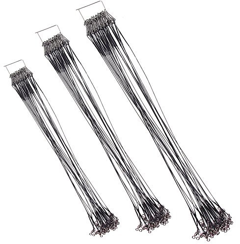 Pack of 72 Stainless Steel Steel Leaders Rigs With Tuning Pegs 3 Different Lengths 15/20/25 cm for Predatory Fish Such As Pike