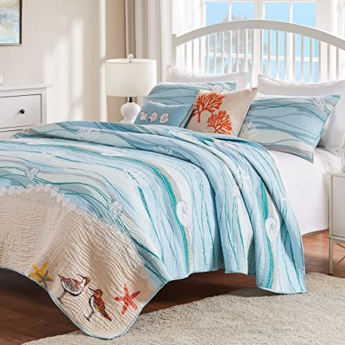 Greenland Home Maui Quilt Set, Full/Queen, Multi
