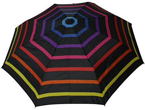 happy rain Regenschirm Taschenschirm Mini AC multicolor stripe Rot/Gelb
