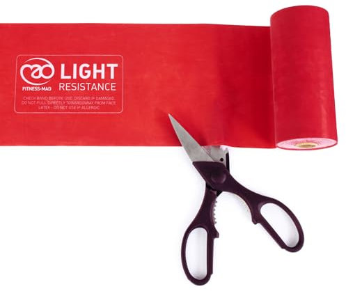 Fitness Mad Resistance Band Widerstandsband, Rolle 15 m x 15 cm, rot, Light