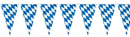 Amscan 8829 - Wimpelkette Bayern, Größe 26 x 400 cm, Fahnengirlande, Hängedeko, Dekoration, Bierfest, Motto-Party
