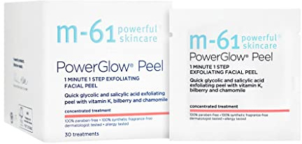 m-61 PowerGlow Peel | Exfoliating Facial Peel With Glycolic, Salicylic Acid. 1 Minute, 1 Step - 30 Treatments