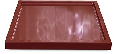 Vladon Dekoschale Maya, Made in Germany, moderne Dekorationsschale eckig, Bordeaux Hochglanz (20 x 1,8 x 20 cm)