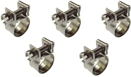 Schlauchschellen mini 7-9mm Schellen Mini Schellen Edelstahl V2A für Benzinschlauch Ölschlauch Wasserschlauch Kraftstoffschlauch PVC-Schlauch Kühlerschlauch Autos Trecker LKW Motoren Motorräder