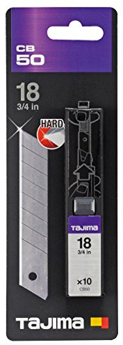 Tajima TAJ-CB50 DORA Cutterklinge Endura 18mm, 10 Stück verpackt in Klingenspender, CB50