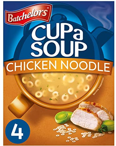 Batchelors Cup A Soup 4 Chicken Noodle Instant Soup Sachets, 4 Sachets, 94 g Box (Pack of 1)