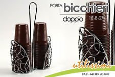 GICOS PORTABICCHIERI Doppio Inox Acciaio Inossidabile Argento