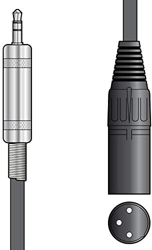 Citronic Classic Audio Lead 3.5mm TRS Jack to XLR Male Balanced Audio Cable for Studio DJ and Live Sound 0.5 Metre Black