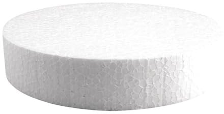 Rayher 3003400 Styropor-Scheibe, 20 cm ø, Höhe 4 cm, ideal als Kuchen-Dummy, Styropor-Torten-Dummy, Styroporscheiben Torte