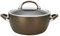 Circulon 82769 Symmetry Hard Anodized Nonstick Stir Fry/Wok Pan with Helper Handle, Stainless Steel, Chocolate
