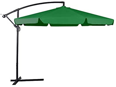 FRANKYSTAR Ombrellone retrattile 3x3 da giardino per esterno con braccio rotabile 360° inossidabile ed ombrello in poliestere anti-strappo anti-UV con airvent (Verde)