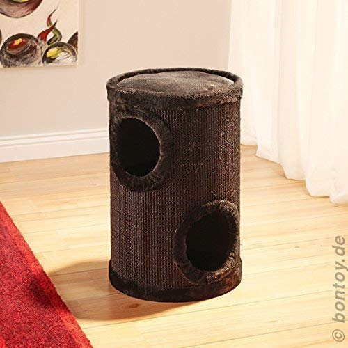 Bontoy Katzenturm Buddy mit 2 Höhlen schwarz 58cm