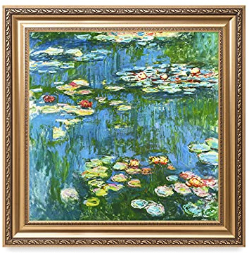 DECORARTS - Water Lily Pond 1914, Claude Monet Art Reproduction. Giclee Print& Museum Quality Framed Art for Wall Decor. Framed Size: 30x30