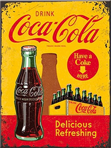 Nostalgic-Art Imán Retro para Nevera de 6 x 8 cm, diseño de Coca-Cola en Botellas Amarillas, Idea de Regalo para los Fans de la Coca, de Metal, diseño Vintage