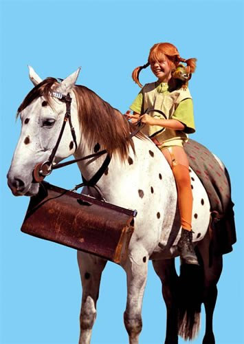 Postkarte PIPPI LANGSTRUMPF - Motiv: PL PIPPI UND KLEINER ONKEL, Anlass: Kindermotive Tiere, Künstler/Verlag: KARTENKOMBINAT © Saltkråkan AB & AB Svensk Filmind, Größe: A6