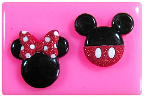 Mickey y la cara del ratón de Minnie Molde de silicona para la torta de Decoración Pastel de Cupcake Toppers Glaseado Sugarcraft Tool por Fairie Blessings