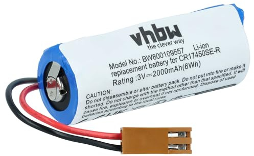 vhbw Akku kompatibel mit Fanuc CNC-Steuerung 21i, Servodrives Steuereinheit (2000 mAh, 3 V, Li-Ion)