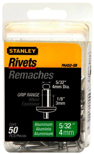 Stanley PAA52-5B 50-Pack 5/32-Inch x 1/8-Inch Aluminum Grip Rivets