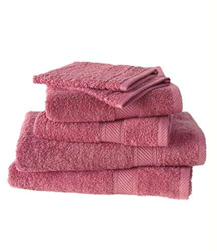 De Witte Lietaer 199814 Set de 2 Gants + 2 Serviettes 50 x 100 cm + 2 Draps de Douche 70 x 140 cm Coton Fuchsia