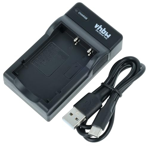 vhbw USB-C Ladegerät kompatibel mit Jay-Tech Videoshot DDV-H151z | DVH20, DVH22, DVH24, HDV1080 Kamera - Ladeschale + USB-C Kabel Ladeanzeige