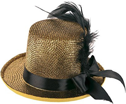 Karneval-Klamotten Mini-Zylinder Damen Gold - Mini-Hut für Silvester und Karneval