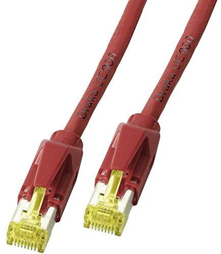 DRAKA K8560RT.30 RJ45 Netzwerkkabel, Patchkabel CAT 6a S/FTP 30.00m Rot Flammwidrig, mit Rastnasensc