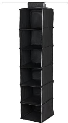 Compactor URBAN 6-Ebenen Pullover Organizer | Cosmos Kollektion | Schwarz | 30x30x128 cm