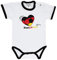 Jacky Unisex Body kurzarm, Herz, WM 2018, Weiß/Schwarz, 151493, Größe 44