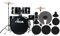 XDrum Rookie Schlagzeug Set Drumset Schwarz (22 BD, 10, 12, 14 TT, 14 SD, Übungsbecken bestehend aus Satz Hi-Hat-Becken 14, 1 Crash-Ride-Becken 16, inkl. Schule und Schlagzeugdämpferset)