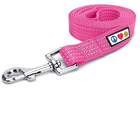 PAWTITAS Hundeleine 1.8 M Reflektierende Leine Rosa Hund Welpenleine bequemer Griff Hundetraining Leine für Hunde Extra kleine Hundeleine/kleine Hundeleine