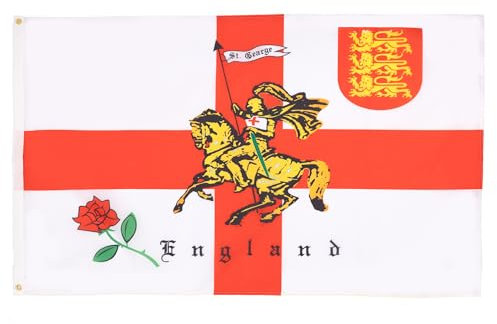 AZ FLAG - Flagge England St George Charger - 150x90 cm - Englische Fahne 100% Polyester mit Messing-Ösen - 110g