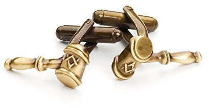 THE MASONIC COLLECTION Herren-Manschettenknöpfe mit Freimaurern, Antik-Gold, Einheitsgröße, Messing, Kein Edelstein