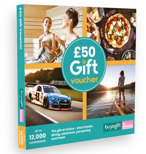 Buyagift £50 Experience Voucher - Supercar Driving, Glamping & Spa Retreats | 1,000s of Activity Choices, Thrilling Supercar Drives, Blissful Spa Days, Scenic Glamping Breaks, 24 Month Validity, UK Wide