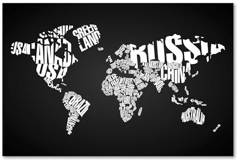 Postereck - 0275 - Hochwertiges Weltkarten Poster Modern | Weltkarte Wand mit ausgefallenem Look | Unterricht Klassenzimmer Schule World Map Wall | Landkarte Welt XXL | Poster - DIN A3-29,7 cm x 42,0 cm