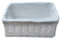 Arpan Medium White Wicker Hamper Storage Basket With White Cloth Lining