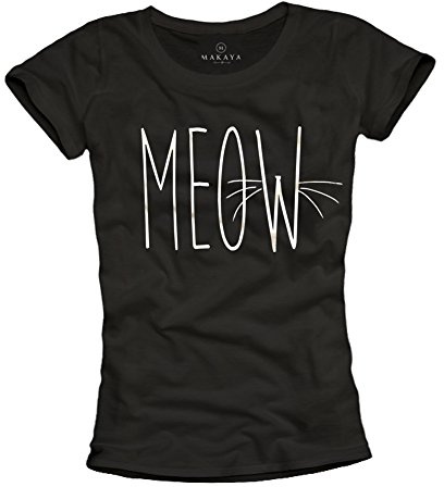 T-Shirt mit Katzenmotiv für Frauen - Meow