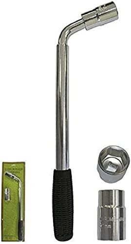 JBM 51416 - Llave Extensible de Rueda con Vasos Reversibles, Negro y Plateado