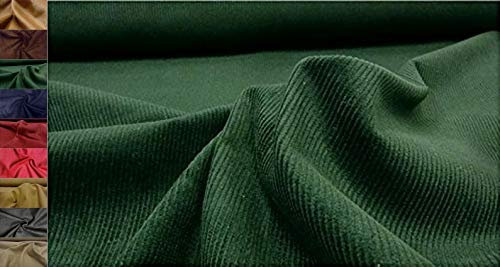 StoffBook Baumwolle BREITCORD - GENUACORD - Cord Stoff Stoffe, C238 (Dklgrün)