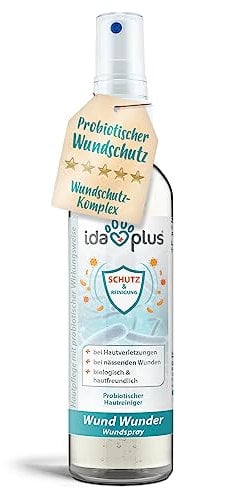 Ida Plus Wund Wunder – EINZIGARTIGER WUNDKOMPLEX statt Silberspray für Hund, Katze, Pferd – Entzündungshemmend bei Hautverletzungen – Fördert die Regeneration – Schmerzfreie Anwendung – mit Probiotika