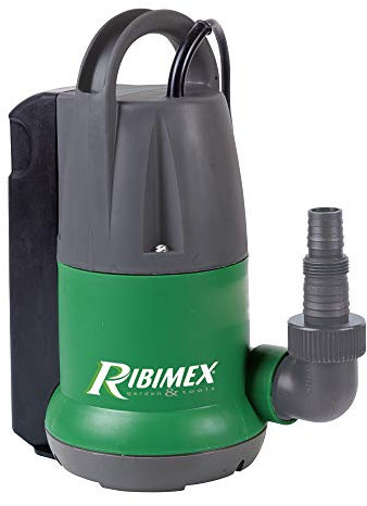 Ribimex Pompa Sommersa per Acque Chiare con Particelle con fino a 5 mm, 400 W, Portata 7.000 L/h, Profondità Max 7 m, Prevalenza 8 m, Galleggiante Integrato, Modalità Manuale/Automatica - PRPVC350A