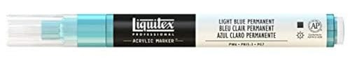 Liquitex 4620770 Professional Paint Marker, Acrylmarker mit hochpigmentierte Acrylfarbe auf Wasserbasis für den Innenbereich & Außenbereich, feine Spitze - Hellblau permanent