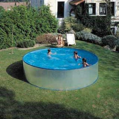 Gre Piscina Rectangular de Acero Galvanizado 3,50x0,90 m KITWPR350 para Actividades Recreativas al Aire Libre, Ejercicio y Relajación