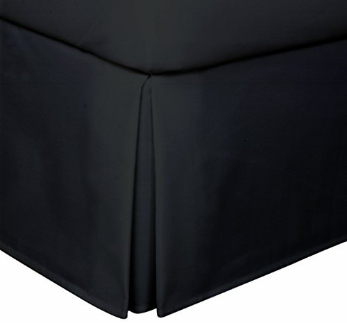 Lux Hotel Cache-sommier sur Mesure en Microfibre avec Longueur de Chute Classique de 35,6 cm, Grand lit, Noir