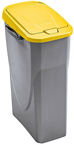 M-Home | Poubelle de Tri Sélectif | Plastique | Gris | 21,5 x 36 x 51 cm / 25 L | ECOBIN 25 | PLS8081-19