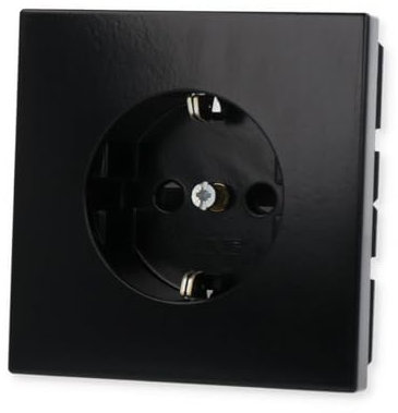 Jung 1520 KI SW Schuko Steckdose 16 A 250 V mit Berührungsschutz Serie LS schwarz, 250 V