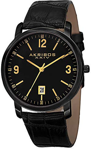 Akribos XXIV Herren-Armbanduhr Analog Quarz AK780BK