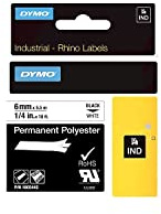 Dymo 1805442 Ribbon Polyester black on white 6mmx5,5m for Dymo Rhino 6-12mm/19mm/24mm
